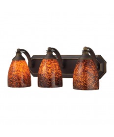 ELK Lighting 570-3B-ES 3 Light Vanity in Aged Bronze and Espresso Glass