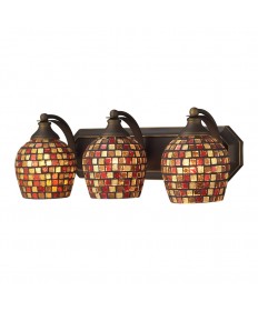 ELK Lighting 570-3B-MLT 3 Light Vanity in Aged Bronze and Multi Mosaic Glass