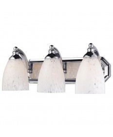 ELK Lighting 570-3C-SW 3 Light Vanity in Polished Chrome and Snow White Glass