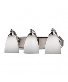 ELK Lighting 570-3C-WH 3 Light Vanity in Polished Chrome and Simply White Glass