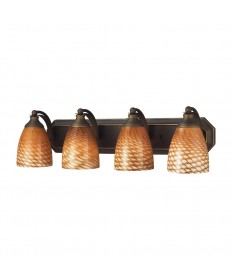 ELK Lighting 570-4B-C 4 Light Vanity in Aged Bronze and Coco Glass