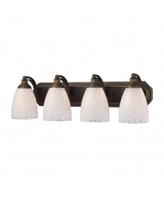 ELK Lighting 570-4B-SW 4 Light Vanity in Aged Bronze and Snow White Glass