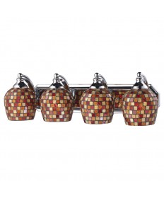 ELK Lighting 570-4C-MLT 4 Light Vanity in Polished Chrome and Multi Mosaic Glass