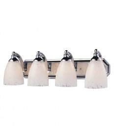 ELK Lighting 570-4C-SW 4 Light Vanity in Polished Chrome and Snow White Glass