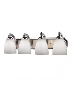 ELK Lighting 570-4C-WH 4 Light Vanity in Polished Chrome and Simply White Glass