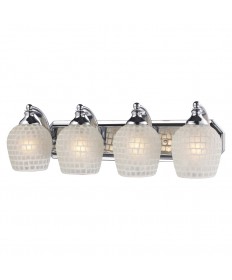 ELK Lighting 570-4C-WHT 4 Light Vanity in Polished Chrome and White Mosaic Glass