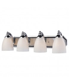 ELK Lighting 570-4C-WS 4 Light Vanity in Polished Chrome and White Swirl Glass