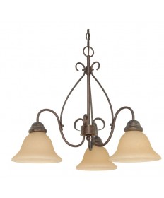 Nuvo Lighting 60/1021 Castillo 3 Light 26 inch Chandelier with Champagne Linen Washed Glass