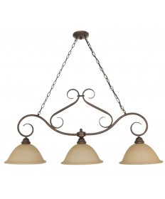 Nuvo Lighting 60/1025 Castillo 3 Light 44 inch Trestle with Champagne Linen Washed Glass