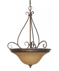 Nuvo Lighting 60/1028 Castillo 3 Light 19 inch Pendant with Champagne Linen Washed Glass