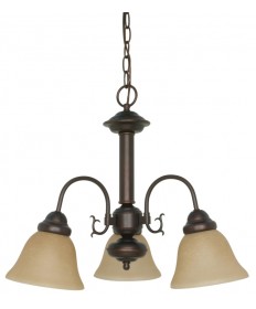 Nuvo Lighting 60/1252 Ballerina 3 Light 20 inch Chandelier with Champagne Linen Washed Glass 