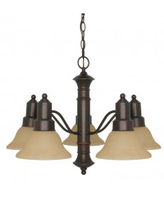 Nuvo Lighting 60/1253 Gotham 5 Light 25 inch Chandelier with Champagne Linen Washed Glass