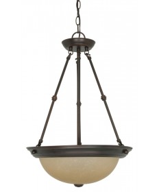 Nuvo Lighting 60/1262 3 Light 15 inch Pendant with Champagne Linen Washed Glass
