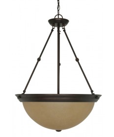 Nuvo Lighting 60/1263 3 Light 20 inch Pendant with Champagne Linen Washed Glass