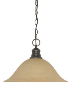 Nuvo Lighting 60/1276 1 Light 16 inch Pendant with Champagne Linen Washed Glass