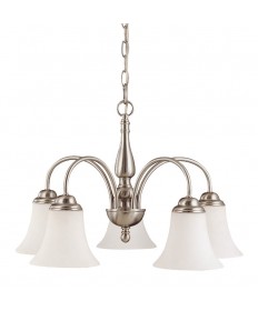 Nuvo Lighting 60/1822 Dupont 5 light 21 inch Chandelier with Satin White Glass