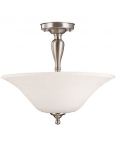 Nuvo Lighting 60/1827 Dupont 3 Light Semi Flush with Satin White Glass