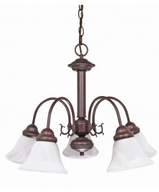 Nuvo Lighting 60/183 Ballerina 5 Light 24 inch Chandelier with Alabaster Glass Bell Shades