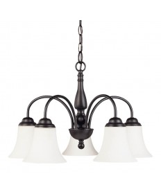 Nuvo Lighting 60/1842 Dupont 5 light 21 inch Chandelier with Satin White Glass
