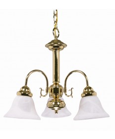 Nuvo Lighting 60/186 Ballerina 3 Light 20 inch Chandelier with Alabaster Glass Bell Shades