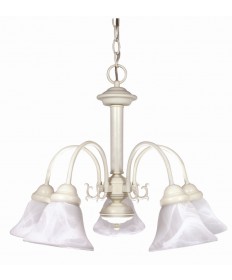 Nuvo Lighting 60/187 Ballerina 5 Light 24 inch Chandelier with Alabaster Glass Bell Shades