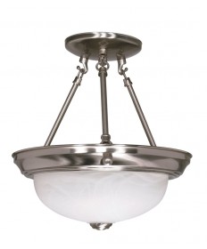 Nuvo Lighting 60/200 2 Light 11 inch Semi-Flush Alabaster Glass