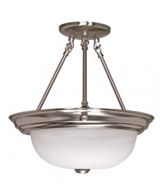 Nuvo Lighting 60/201 2 Light 13 inch Semi-Flush Alabaster Glass