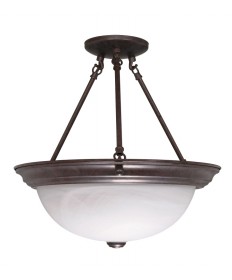 Nuvo Lighting 60/210 3 Light 15 inch Semi-Flush Alabaster Glass