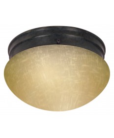 Nuvo Lighting 60/2644 10 in. Mushroom Mahogany Bronze Champagne Linen