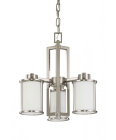 Nuvo Lighting 60/2851 Odeon 3 Light (convertible up/down) Chandelier with Satin White Glass