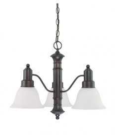 Nuvo Lighting 60/3144 Gotham 3 Light 23 inch Chandelier with Frosted White Glass