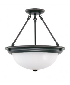 Nuvo Lighting 60/3151 3 Light 15 inch Semi-Flush with Frosted White Glass