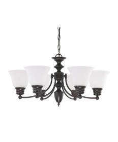 Nuvo Lighting 60/3169 Empire 6 Light 26 inch Chandelier with Frosted White Glass
