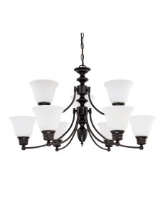 Nuvo 60/3171 Empire 9 Light 32 inch Chandelier Frosted White