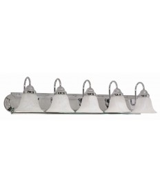 Nuvo Lighting 60/319 Ballerina 5 Light 36 inch Vanity with Alabaster Glass Bell Shades