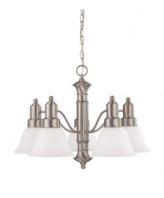 Nuvo Lighting 60/3242 Gotham 5 Light 25 inch Chandelier with Frosted White Glass