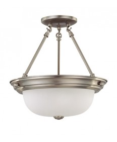 Nuvo Lighting 60/3245 2 Light 13 inch Semi-Flush with Frosted White Glass