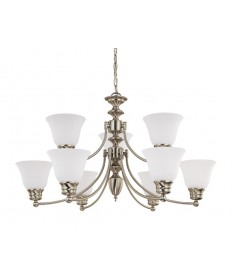 Nuvo Lighting 60/3256 Empire 9 Light 32 inch Chandelier with Frosted White Glass