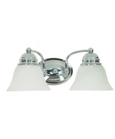 Nuvo Lighting 60/337 Empire 2 Light 15 inch Vanity with Alabaster Glass Bell Shades