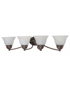 Nuvo Lighting 60/347 Empire 4 Light 29 inch Vanity with Alabaster Glass Bell Shades