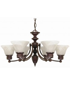 Nuvo Lighting 60/358 Empire 6 Light 26 inch Chandelier with Alabaster Glass Bell Shades