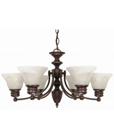 Nuvo Lighting 60/358 Empire 6 Light 26 inch Chandelier with Alabaster Glass Bell Shades