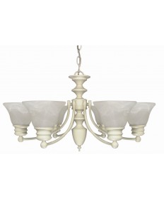Nuvo Lighting 60/359 Empire 6 Light 26 inch Chandelier with Alabaster Glass Bell Shades