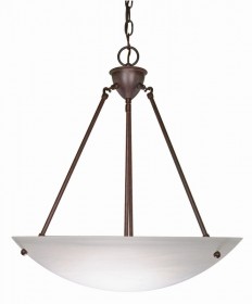 Nuvo Lighting 60/371 3 Light 23 inch Pendant Alabaster Glass Bowl