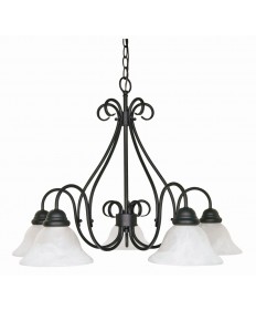 Nuvo Lighting 60/381 Castillo 5 Light 28 inch Chandelier with Alabaster Swirl Glass