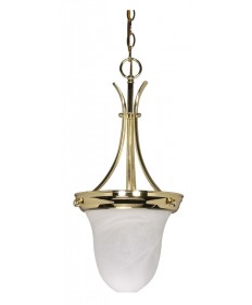 Nuvo Lighting 60/396 1 Light 10 inch Pendant Alabaster Glass Bell