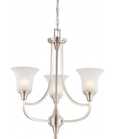 Nuvo Lighting 60/4145 Surrey 3 Light Chandelier with Frosted Glass