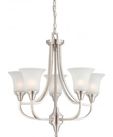 Nuvo Lighting 60/4146 Surrey 5 Light Chandelier with Frosted Glass