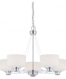 Nuvo Lighting 60/4585 Soho 5 Light Chandelier with Satin White Glass
