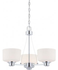 Nuvo Lighting 60/4587 Soho 3 Light Chandelier with Satin White Glass